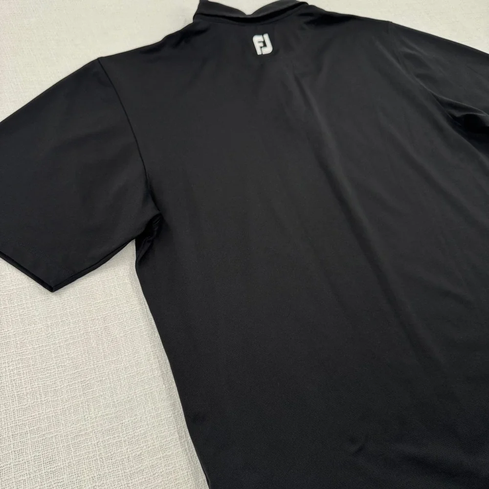 FootJoy Men Large ProDry Performance Golf Polo Black Short Sleeve Embroidered - Picture 5 of 8
